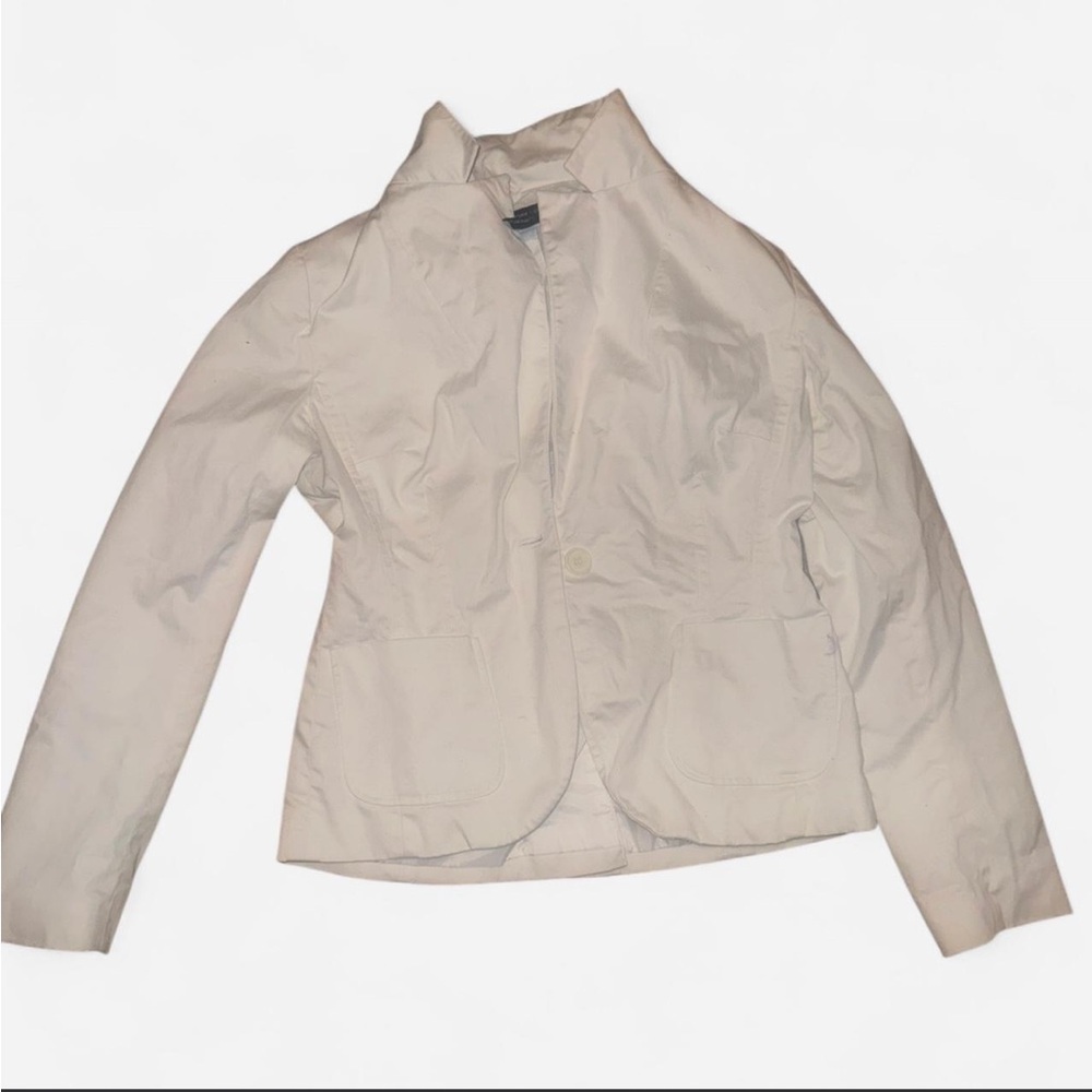 New York & Company Cream Single-Button Blazer